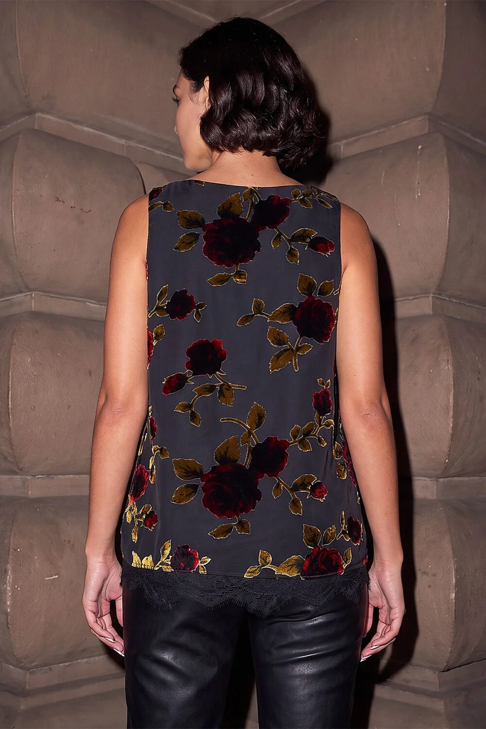 Roman Black Rose Burnout Vest - 16 Image 3