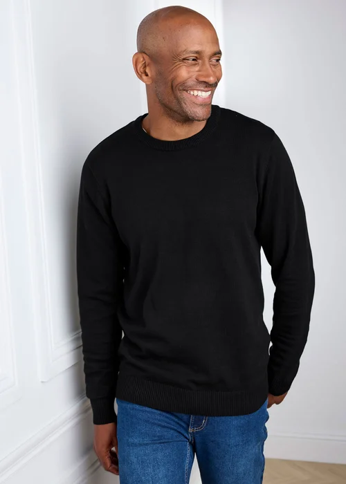 Cotton Traders Black Cotton Crew Neck - 2XL Image 2