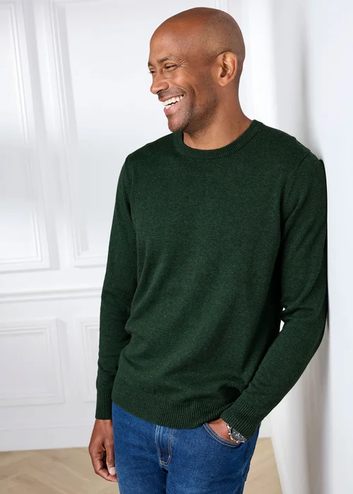 Cotton Traders Dark Green Cotton Crew Neck - M Image 2