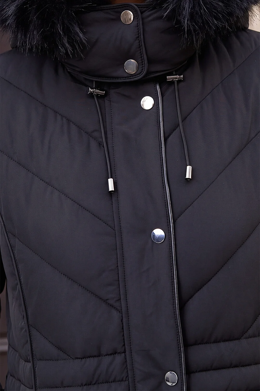 Roman Black Padded Fur Hood Coat - 18 Image 4