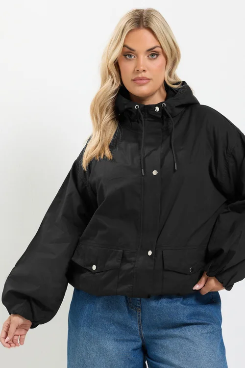 Yours Curve Black Utility Cotton Jacket - 14 Image 1