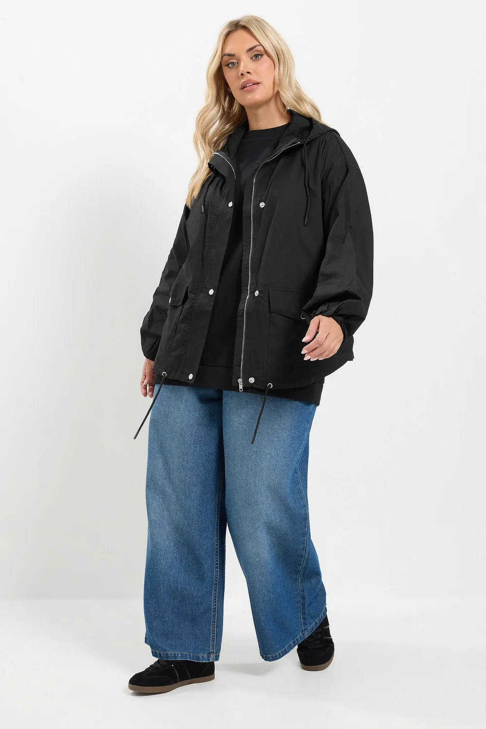 Yours Curve Black Utility Cotton Jacket - 14 Image 3