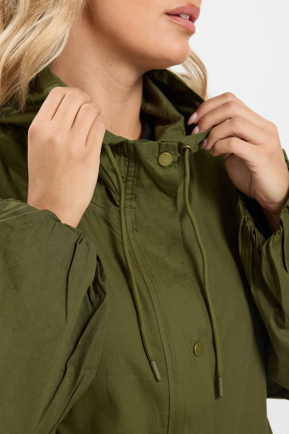 Yours Curve Khaki Green Utility Cotton Jacket - 30-32 Image 5
