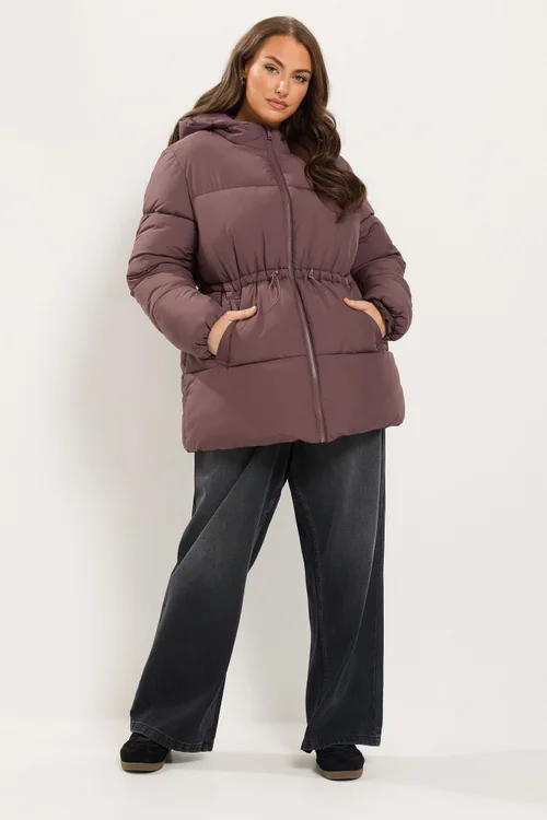 Yours Curve Pink Short Padded Jacket - 14 Image 2