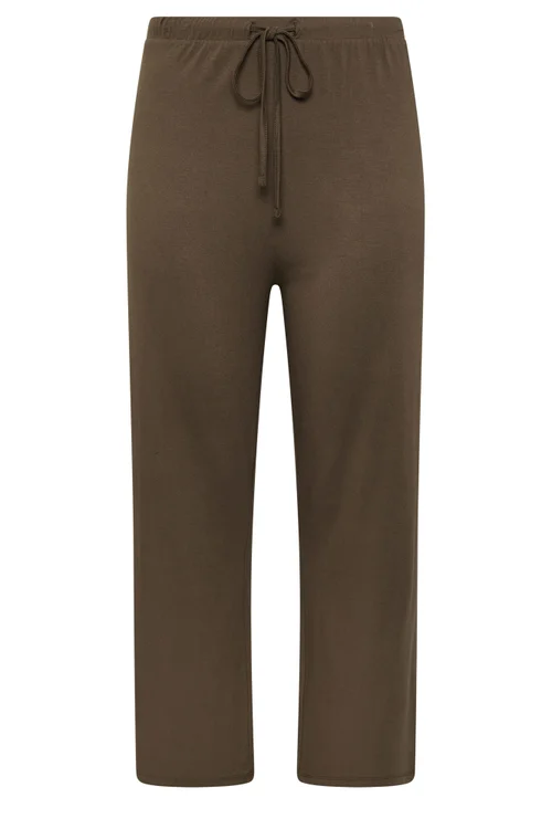 Yours Curve Chocolate Brown Jersey Yoga Pants - 18-20/L30 Image 5