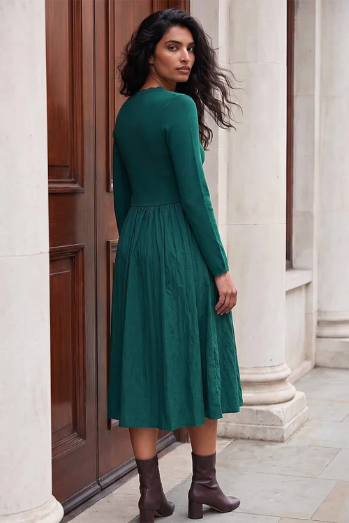 Roman Forest Scallope Neck Dress - 12 Image 3