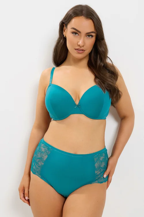 Yours Curve Teal Green Underwire T-Shirt Bra - 46F Image 2