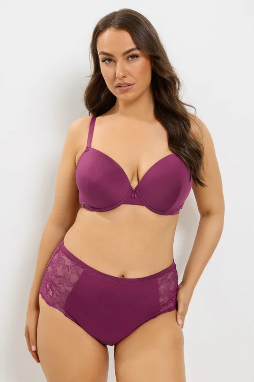Yours Curve Burgundy Red Underwire T-Shirt Bra - 40G Image 2