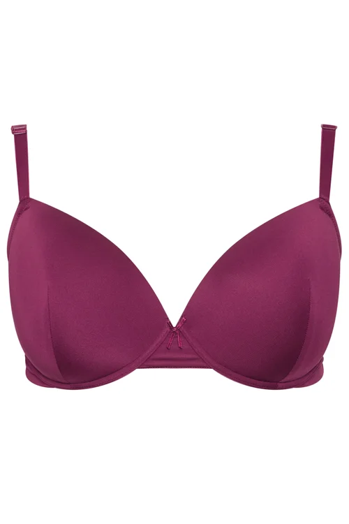 Yours Curve Burgundy Red Underwire T-Shirt Bra - 40G Image 5