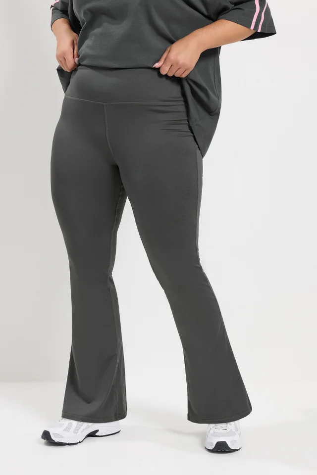 Yours Curve Grey Active Flared Leggings