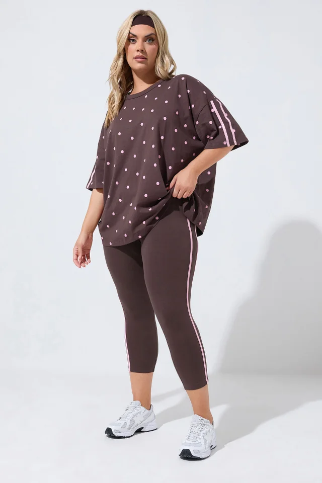 Yours Active Curve Chocolate Brown Cropped Leggings