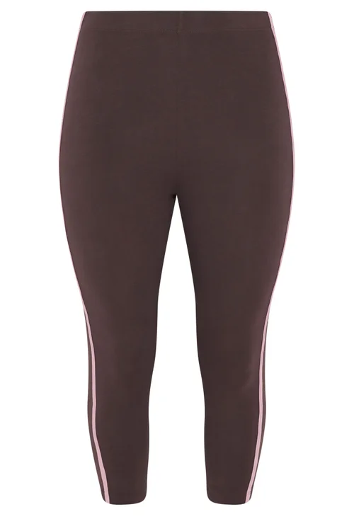 Yours Active Curve Chocolate Brown Cropped Leggings - 20 Image 5