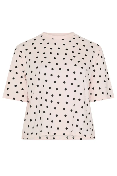 Yours Curve Pink Polka Dot Sleep Tee Top - 14-16 Image 5