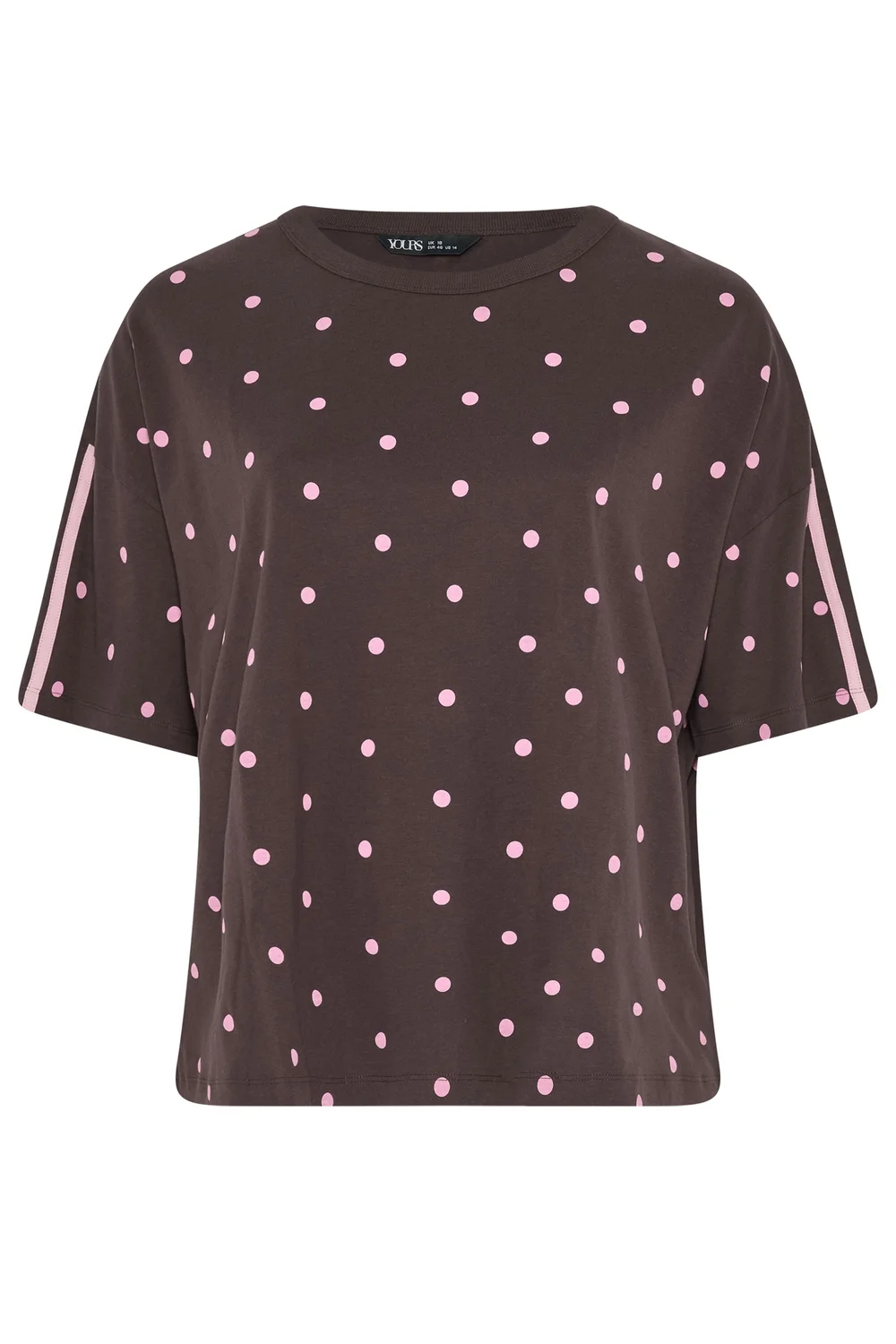Yours Active Curve Chocolate Brown Polka Dot T-Shirt - 18 Image 3