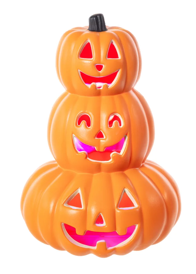 Premier Decorations Pumpkin Tower Halloween Decoration with Colour Changing LED