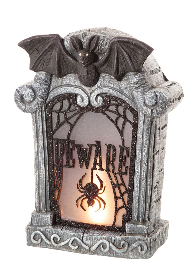 Premier Decorations Battery Operated TableTop Beware Fireplace with LED Flame