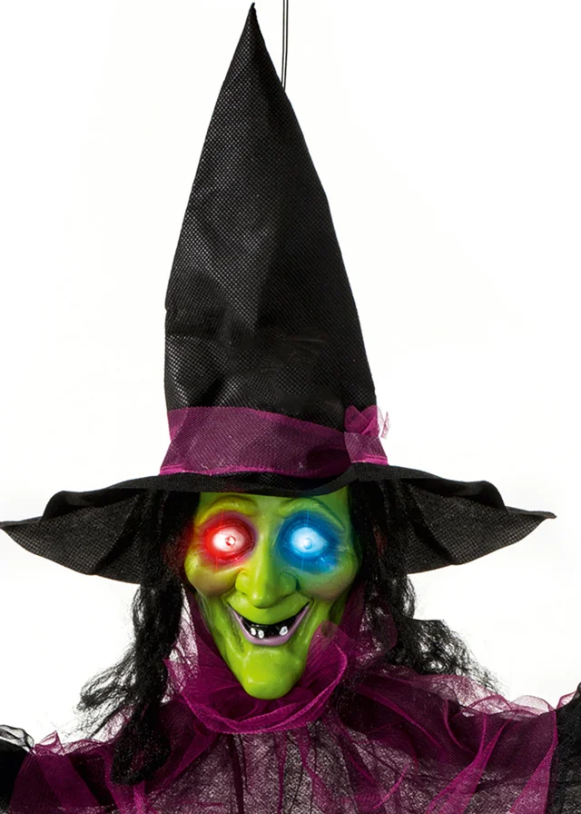 Premier Decorations Battery Operated Sensor Activated Hanging Witch with Lights and Sound
