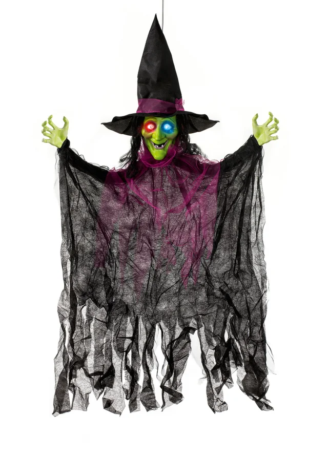 Premier Decorations Battery Operated Sensor Activated Hanging Witch with Lights and Sound