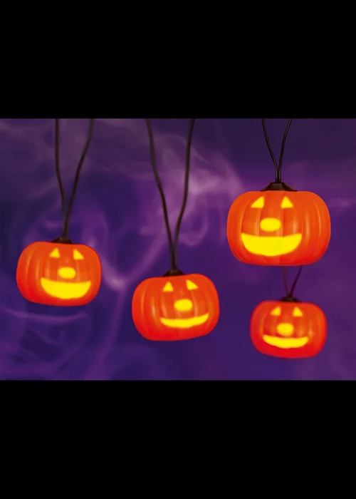 Premier Decorations Battery Operated Talking Pumpkin String Lights with Moving Face Projection - Set of 4 - One Size Image 1