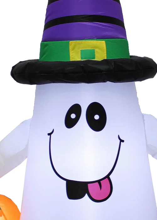 Premier Decorations Lit Inflatable Ghost with Pumpkin - One Size Image 2