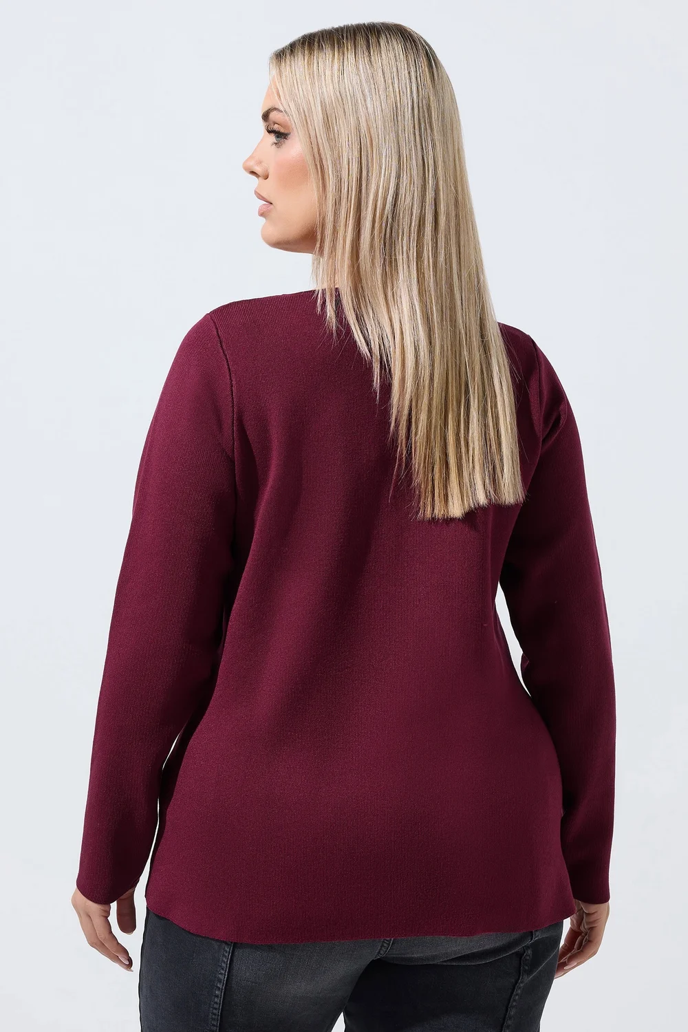 Yours Limited Curve Burgundy Red Compacted Knit Cardigan - 20 Image 5