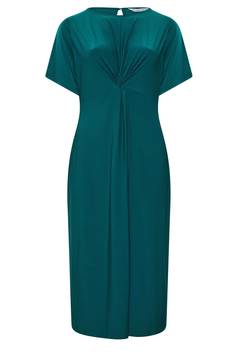Yours London Curve Teal Blue Knot Front Dress - 14 Image 2