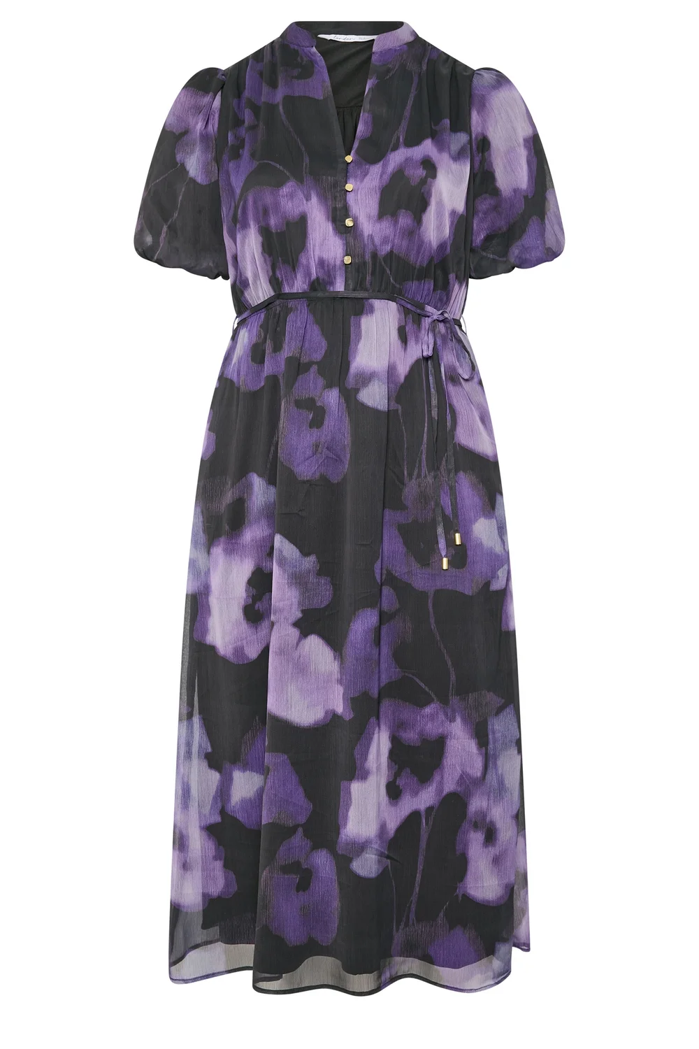 Yours London Curve Purple Blurred Floral Shirt Dress - 30-32 Image 5