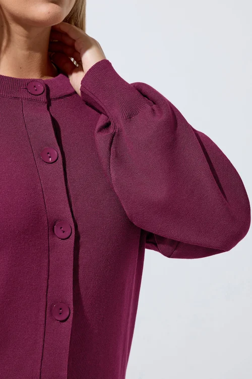 Yours Limited Curve Burgundy Red Cardigan - 26-28 Image 4