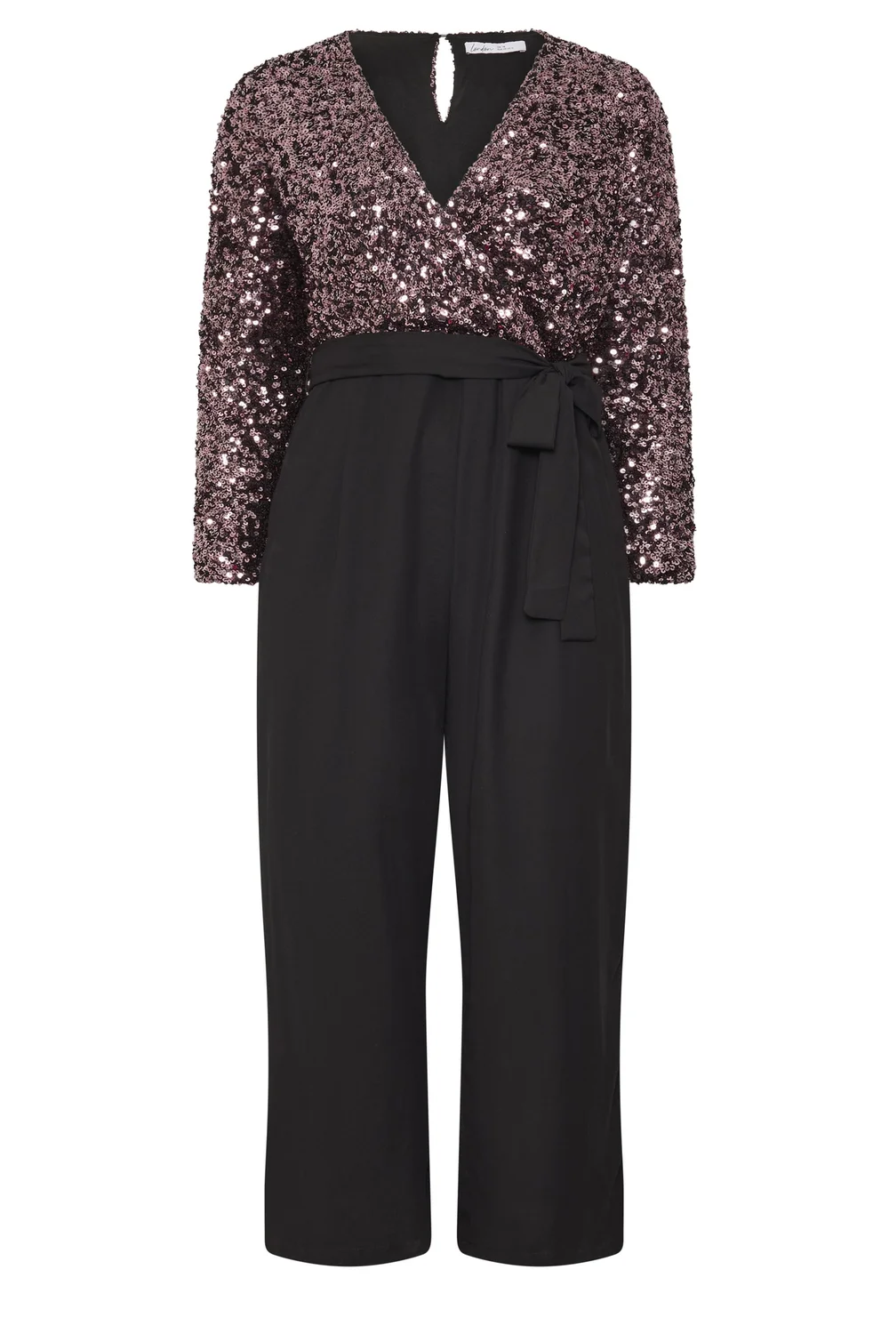 Yours London Curve Chocolate Brown 2-In-1 Sequin Jumpsuit - 16 Image 5