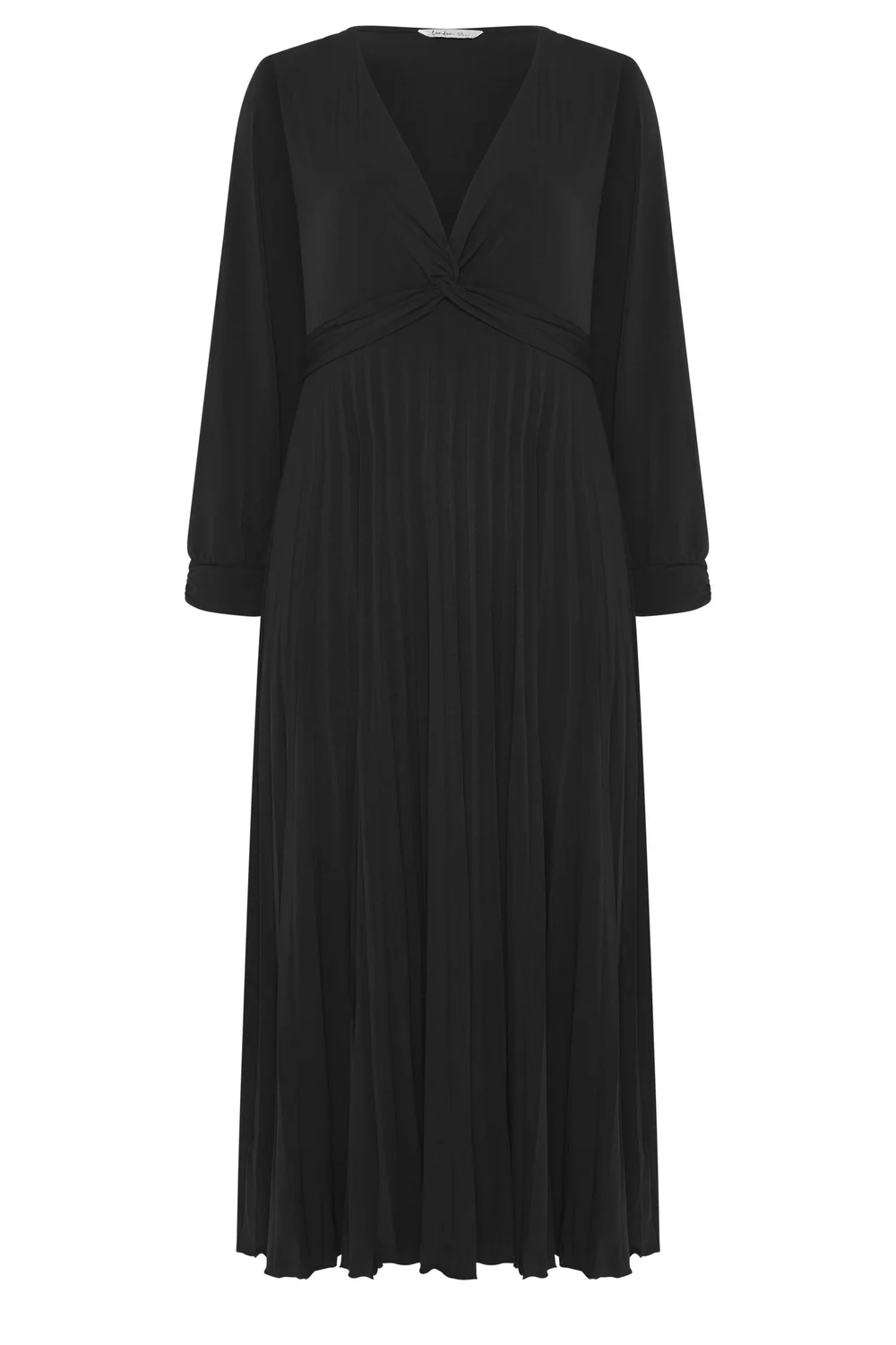 Yours London Curve Black Knot Pleated Maxi Dress - 14 Image 5