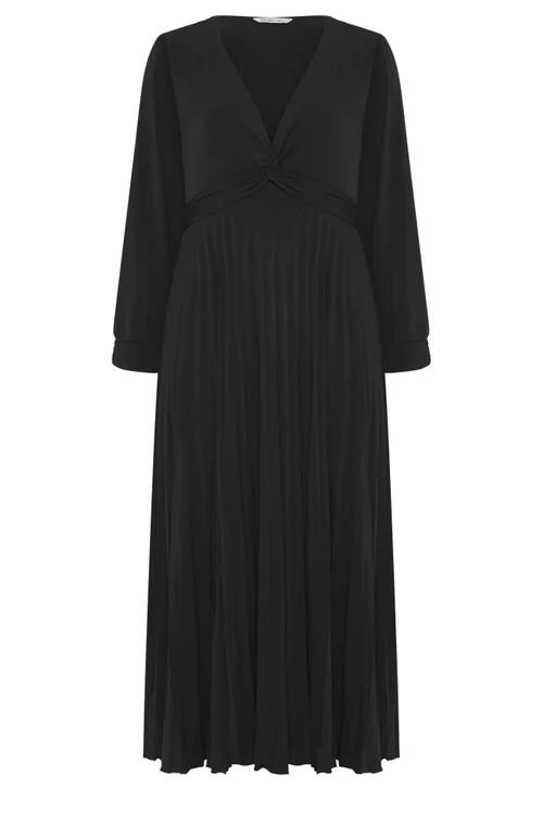 Yours London Curve Black Knot Pleated Maxi Dress - 14 Image 5