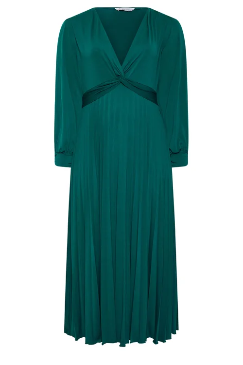 Yours London Curve Green Knot Long Sleeve Maxi Dress - 20 Image 5