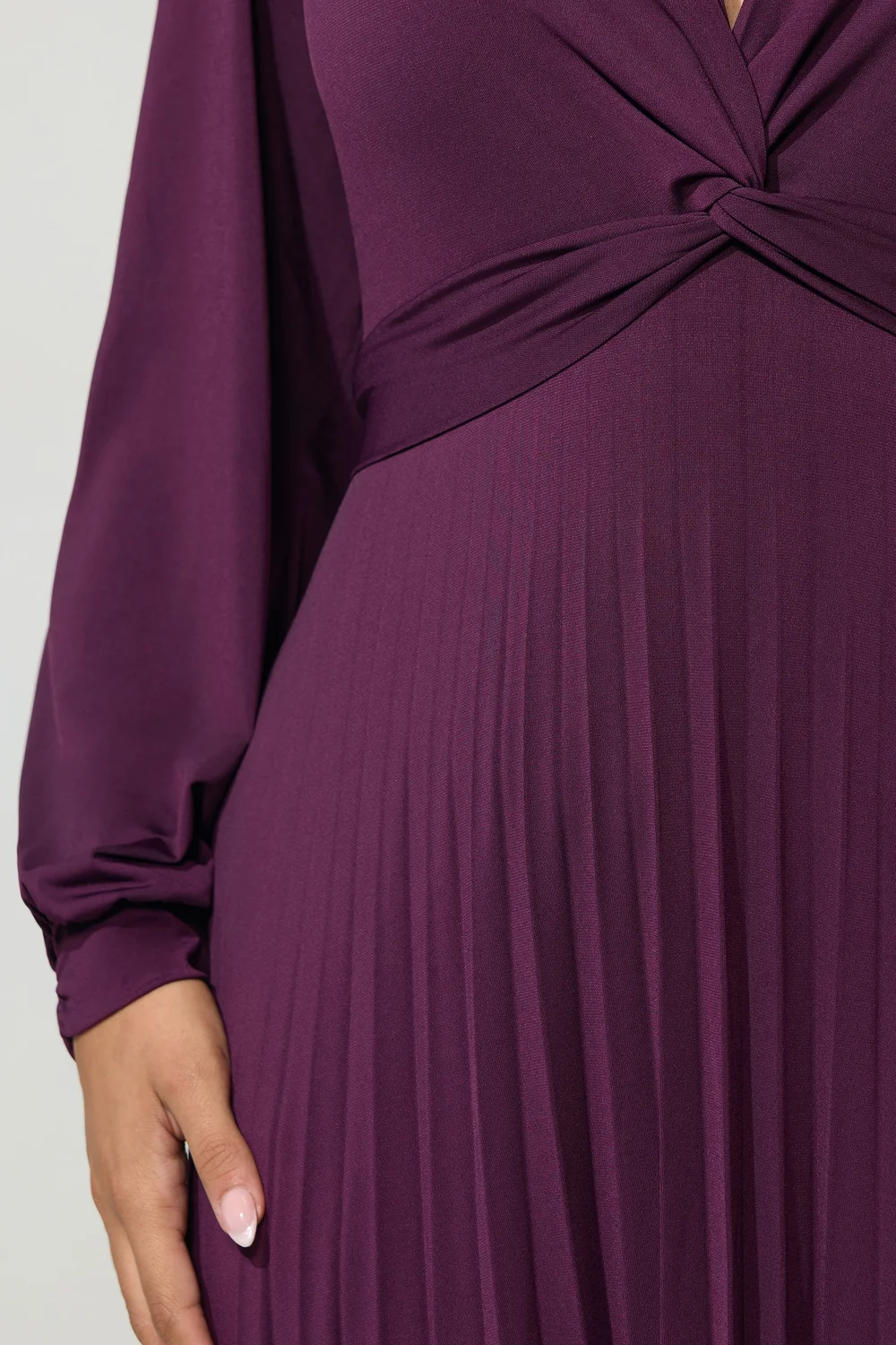 Yours London Curve Purple Knot Pleated Maxi Dress - 16 Image 4