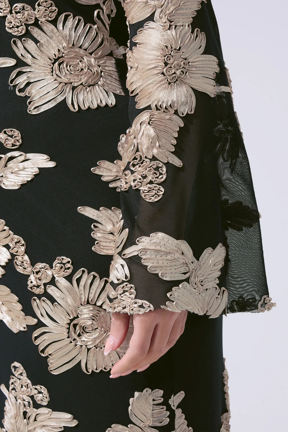 Yours London Curve Black Floral Applique Dress - 18 Image 5