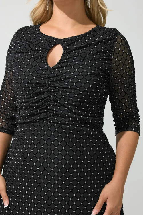 Yours London Curve Black Glitter Detail Maxi Dress - 22 Image 4