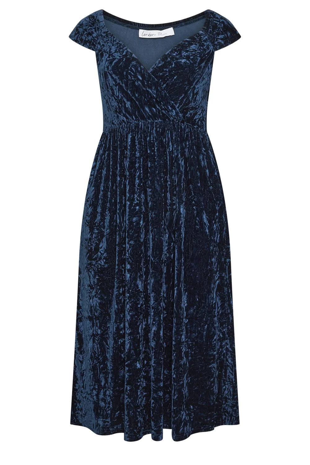 Yours London Curve Blue Velvet Dress - 24 Image 5
