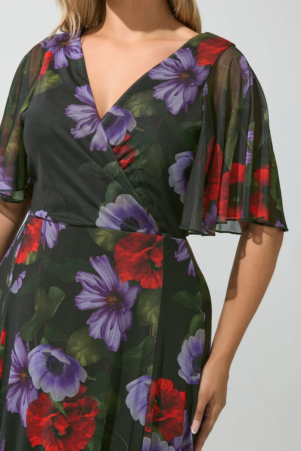 Yours London Curve Black Floral Wrap Maxi Dress - 12 Image 5