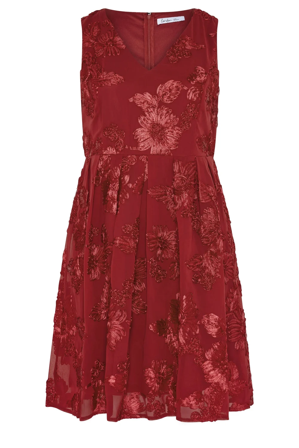 Yours London Curve Red Flower Applique Mini Dress - 16 Image 5