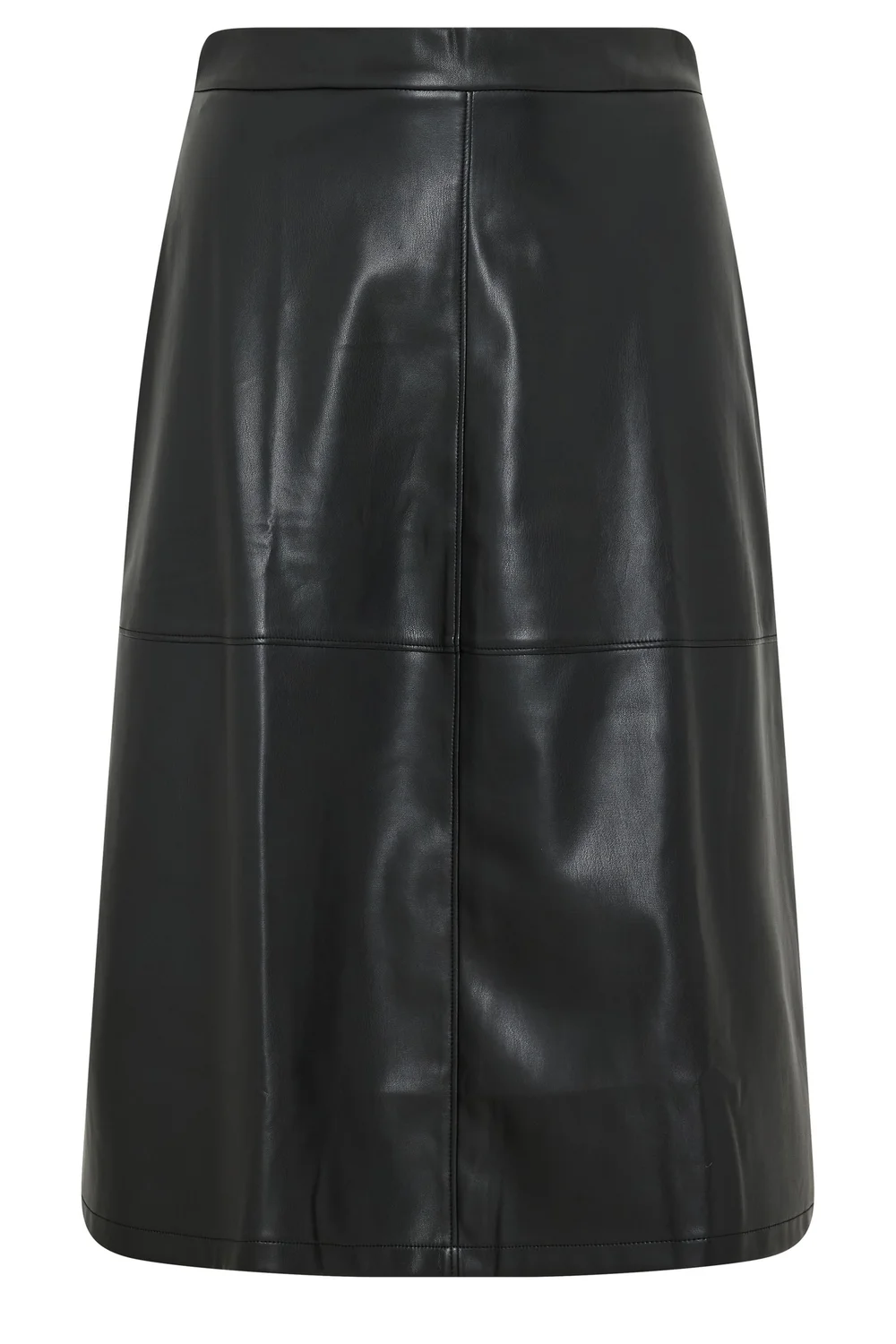 Yours London Curve Black Faux Leather Skirt - 22 Image 5