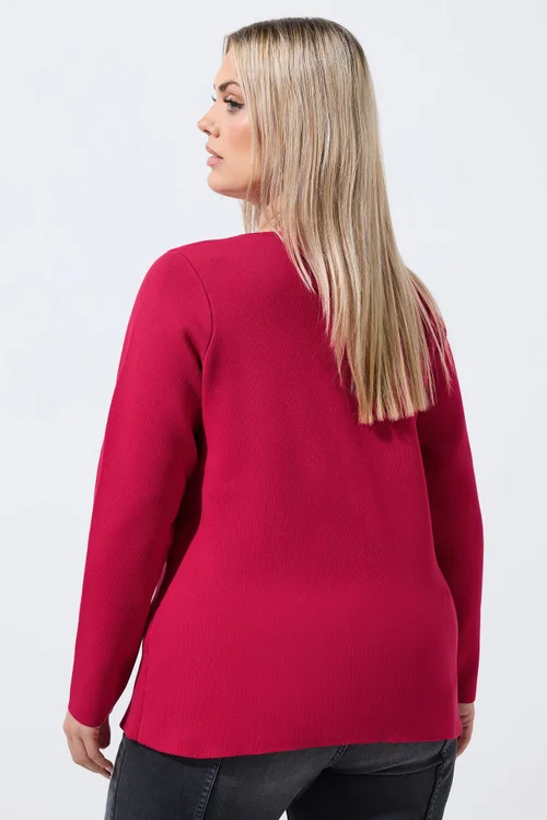 Yours Limited Curve Red Compacted Knit Cardigan - 12 Image 4