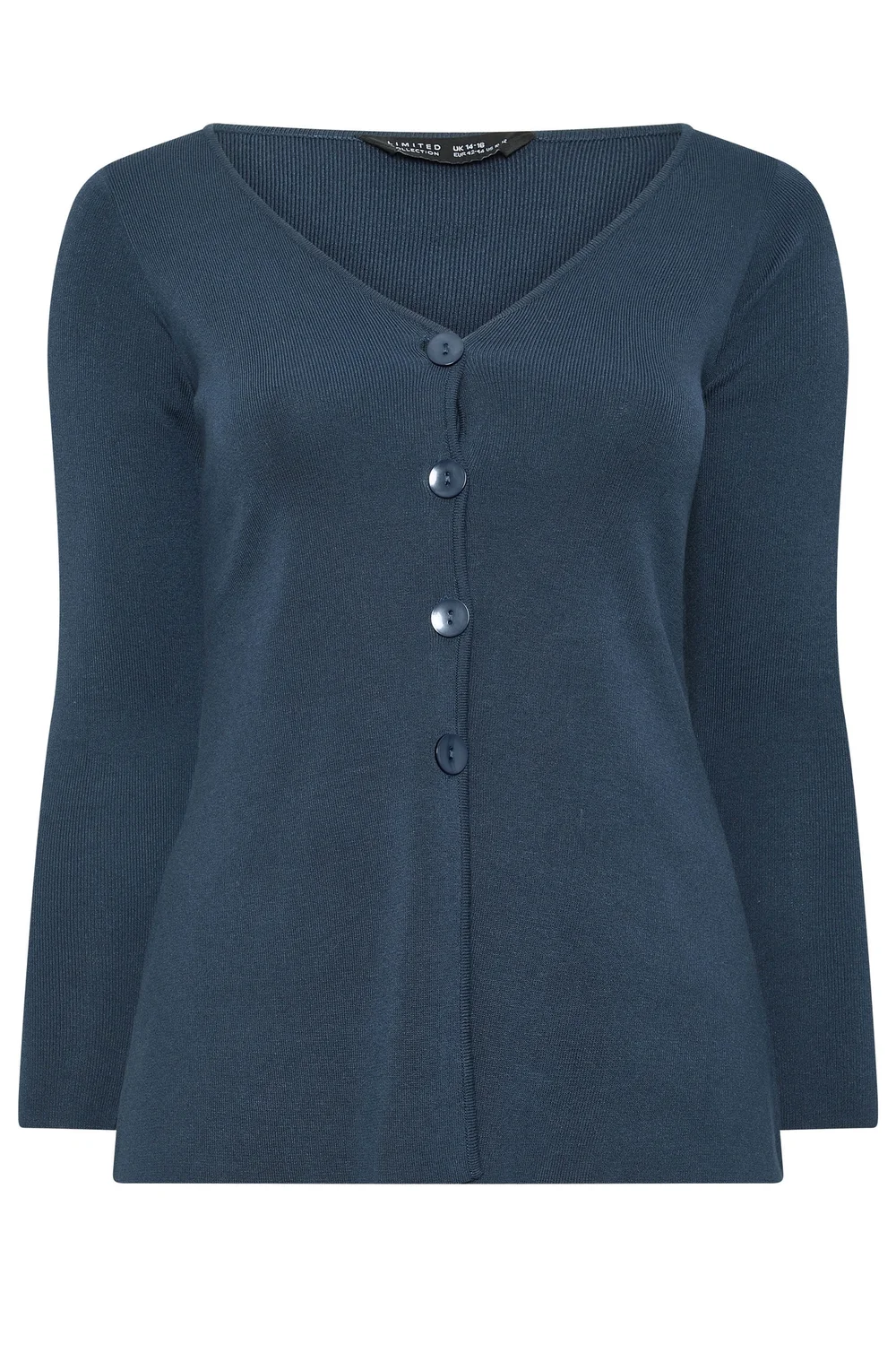 Yours Limited Curve Navy Blue Flare Hem Cardigan - 10-12 Image 5
