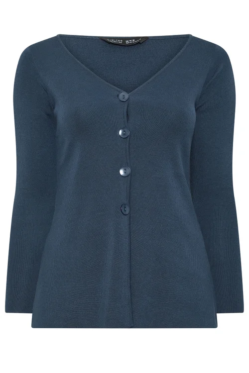 Yours Limited Curve Navy Blue Flare Hem Cardigan - 10-12 Image 5