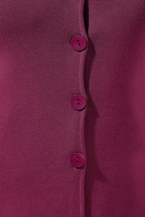 Yours Limited Curve Burgundy Red Flare Hem Waistcoat - 26-28 Image 3