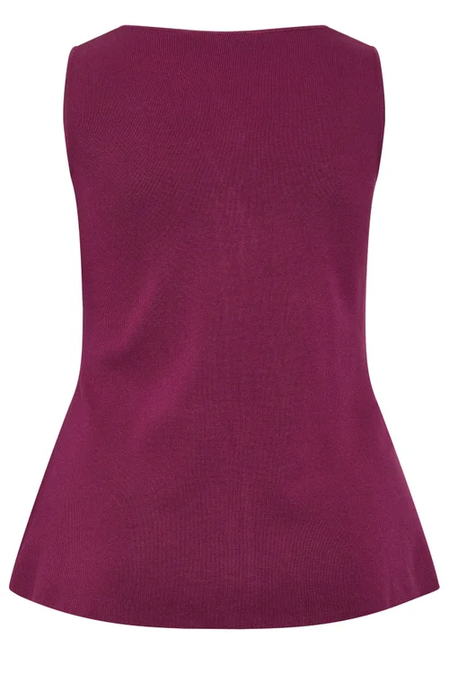 Yours Limited Curve Burgundy Red Flare Hem Waistcoat - 26-28 Image 5