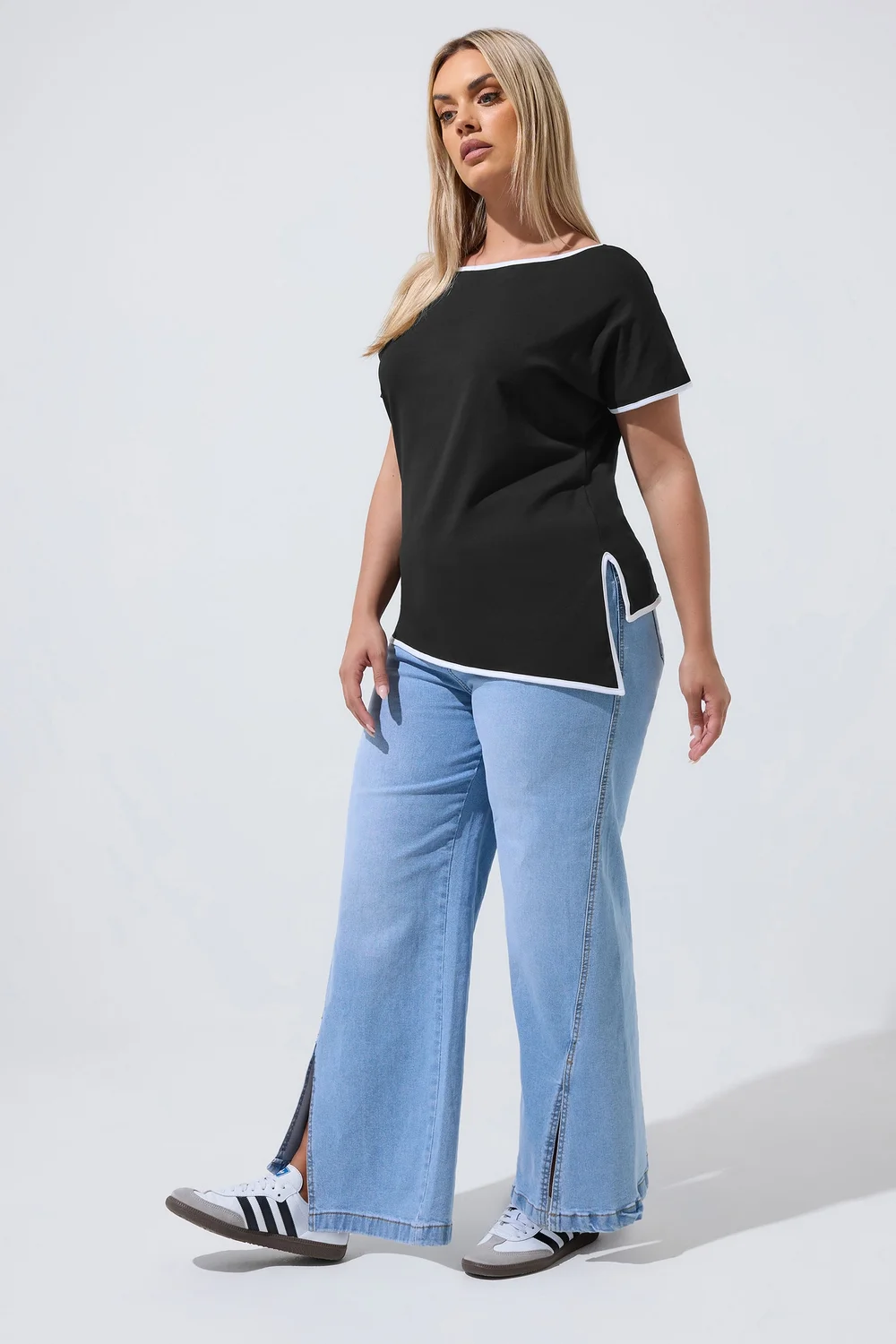 Yours Limited Curve Black Contrast Trim Top - 10 Image 2