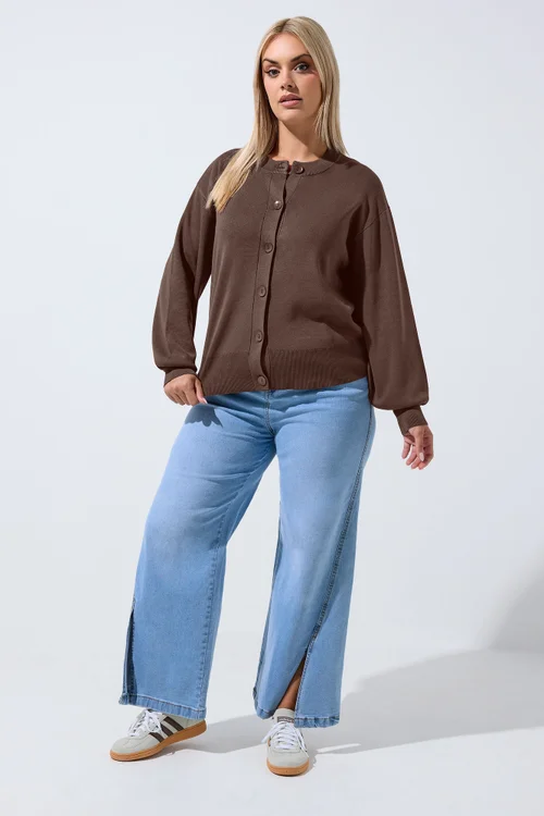 Yours Limited Curve Chocolate Brown Cardigan - 22-24 Image 2