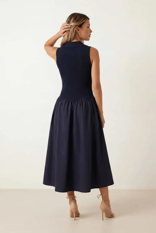 Style Cheat 2-in-1 Navy Knit Compact Dress - 10 Image 3
