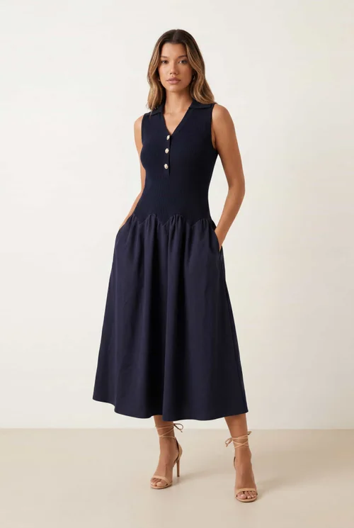 Style Cheat 2-in-1 Navy Knit Compact Dress - 10 Image 1