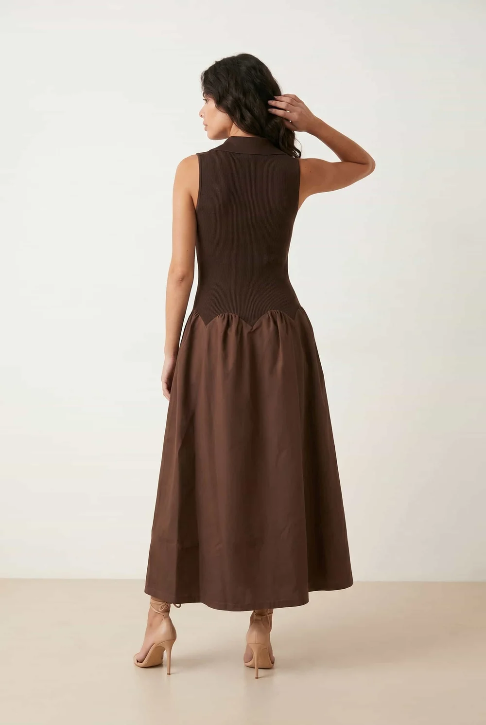 Style Cheat 2-in-1 Brown Knit Compact Dress - 12 Image 3