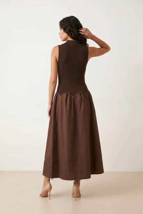 Style Cheat 2-in-1 Brown Knit Compact Dress - 12 Image 3